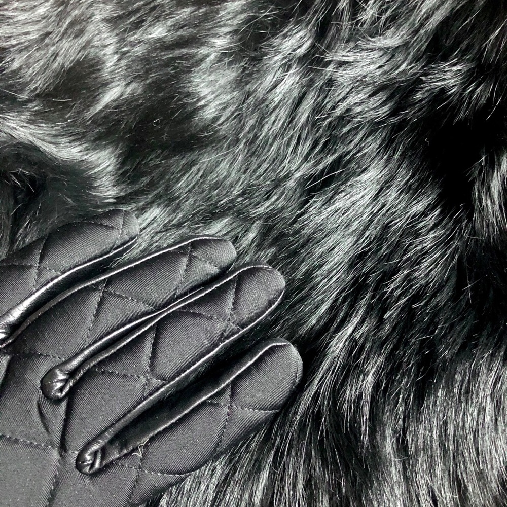 Authentic Black Long Fur Muff - image 3
